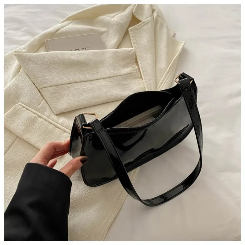 Sac Bandoulière Uni en Cuir PU pour Femme