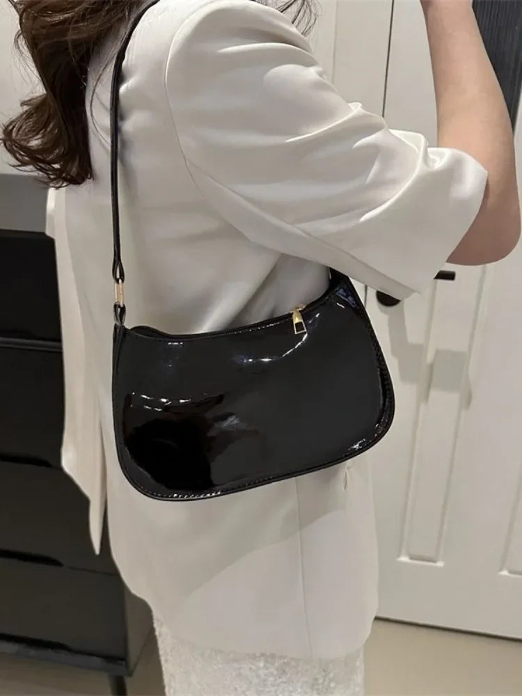 Sac Bandoulière Uni en Cuir PU pour Femme