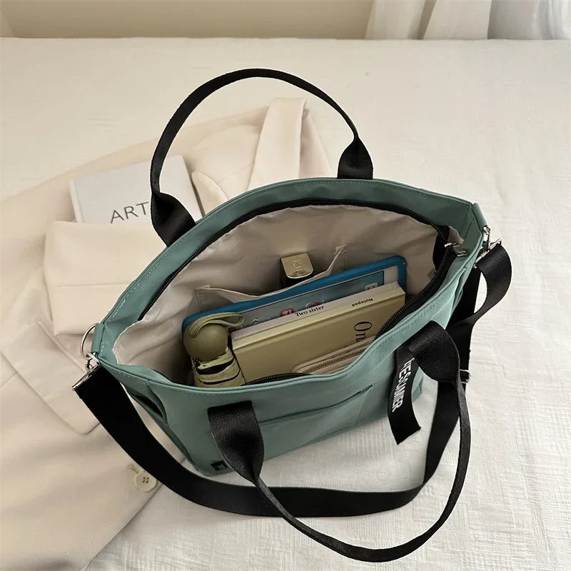 Sac Fourre-Tout en Nylon Imperméable à Bandoulière Grande Capacité