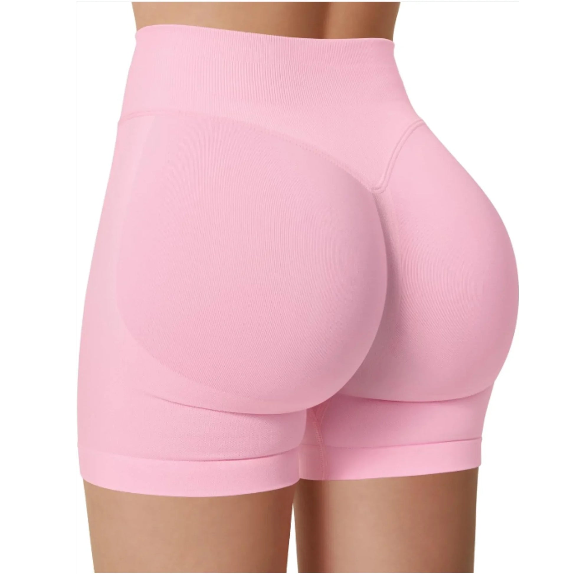 Short Taille Haute en Élasthanne-Nylon pour Yoga et Fitness
