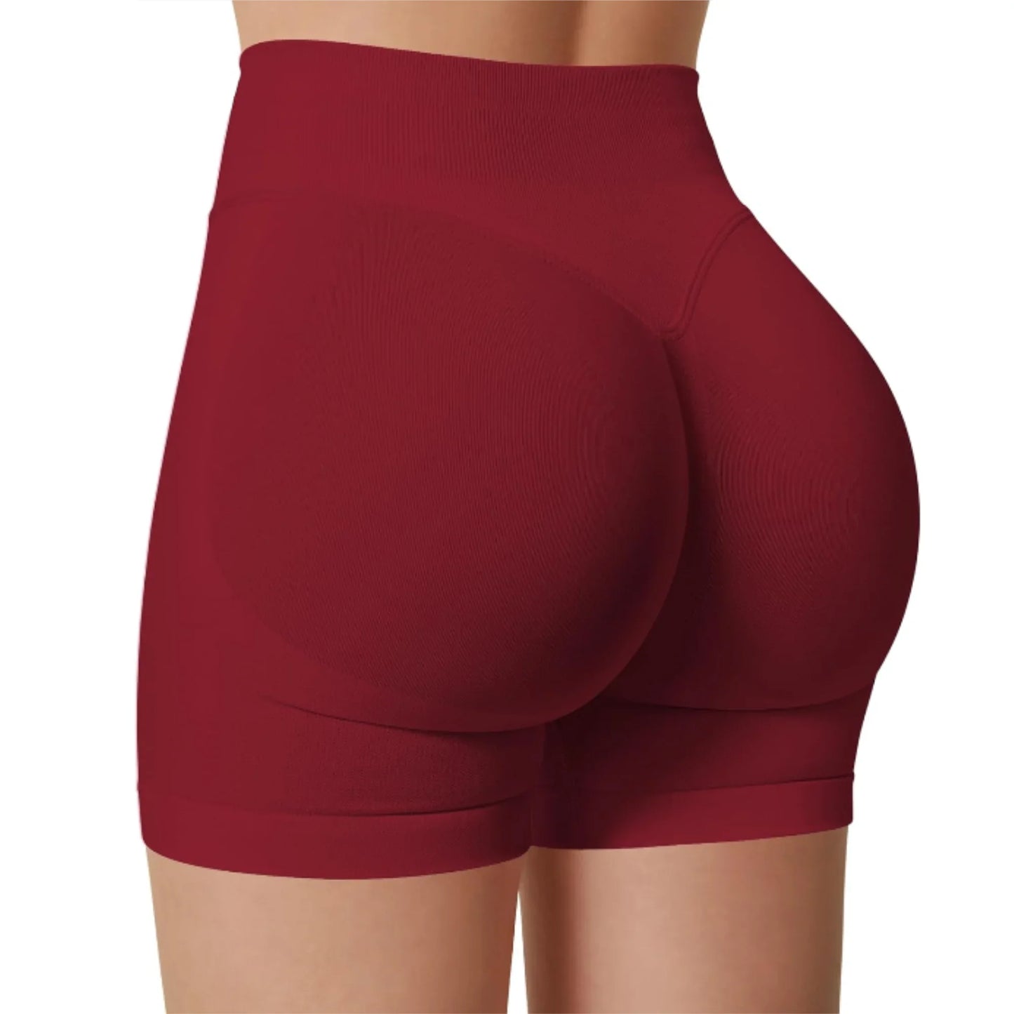 Short Taille Haute en Élasthanne-Nylon pour Yoga et Fitness