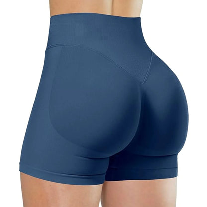 Short Taille Haute en Élasthanne-Nylon pour Yoga et Fitness