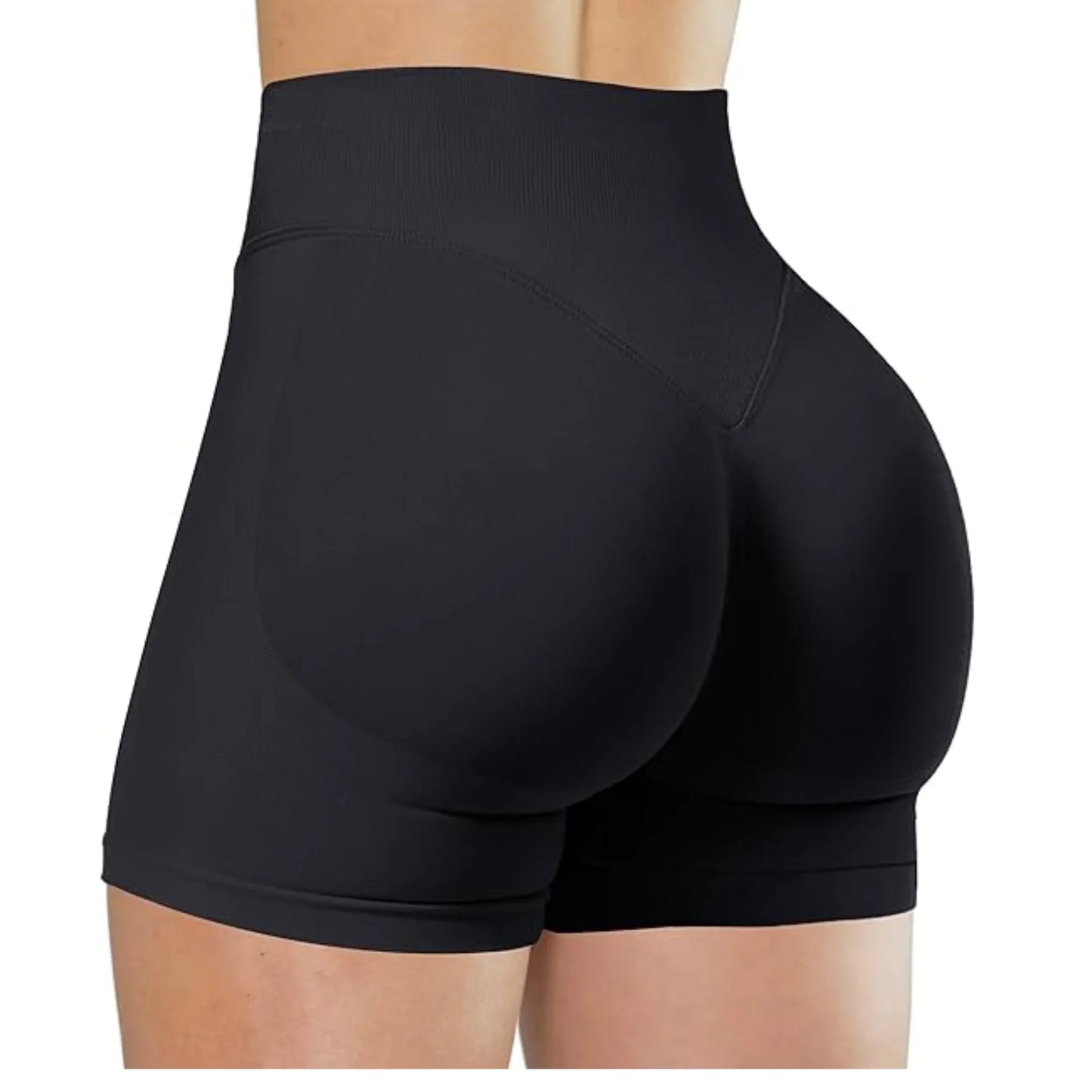 Short Taille Haute en Élasthanne-Nylon pour Yoga et Fitness