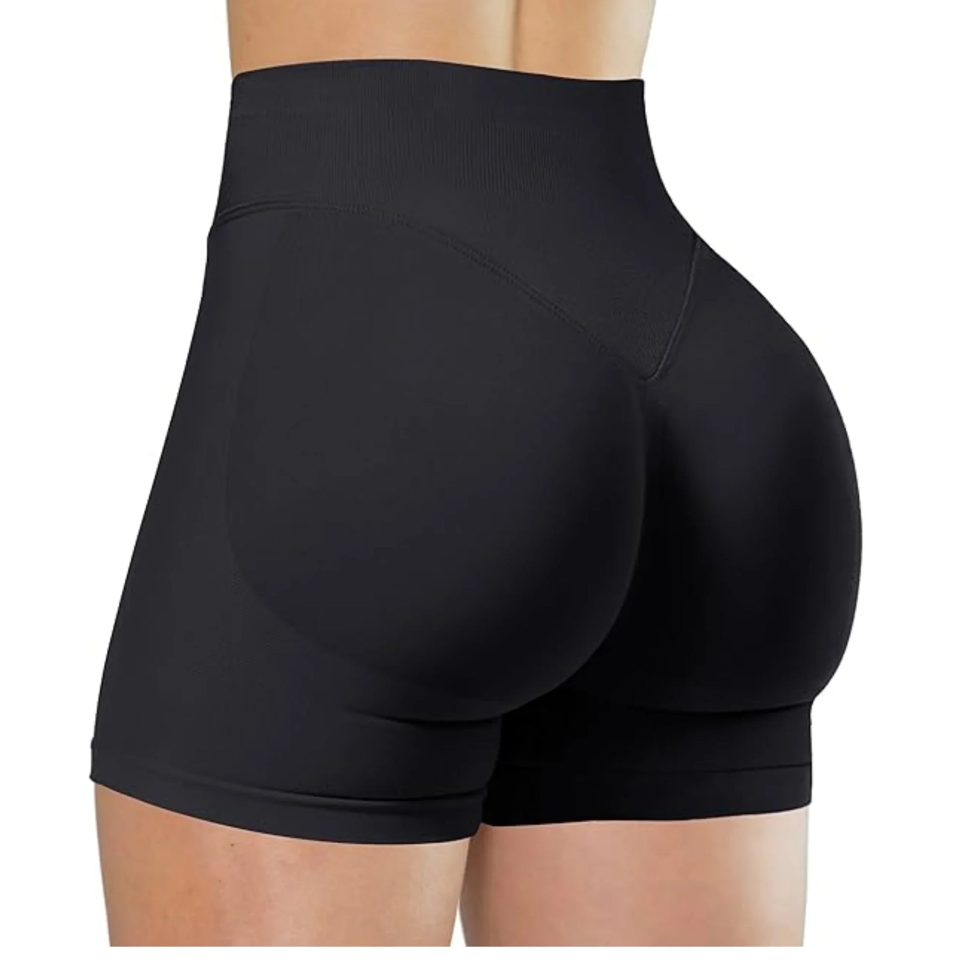 Short Taille Haute en Élasthanne-Nylon pour Yoga et Fitness