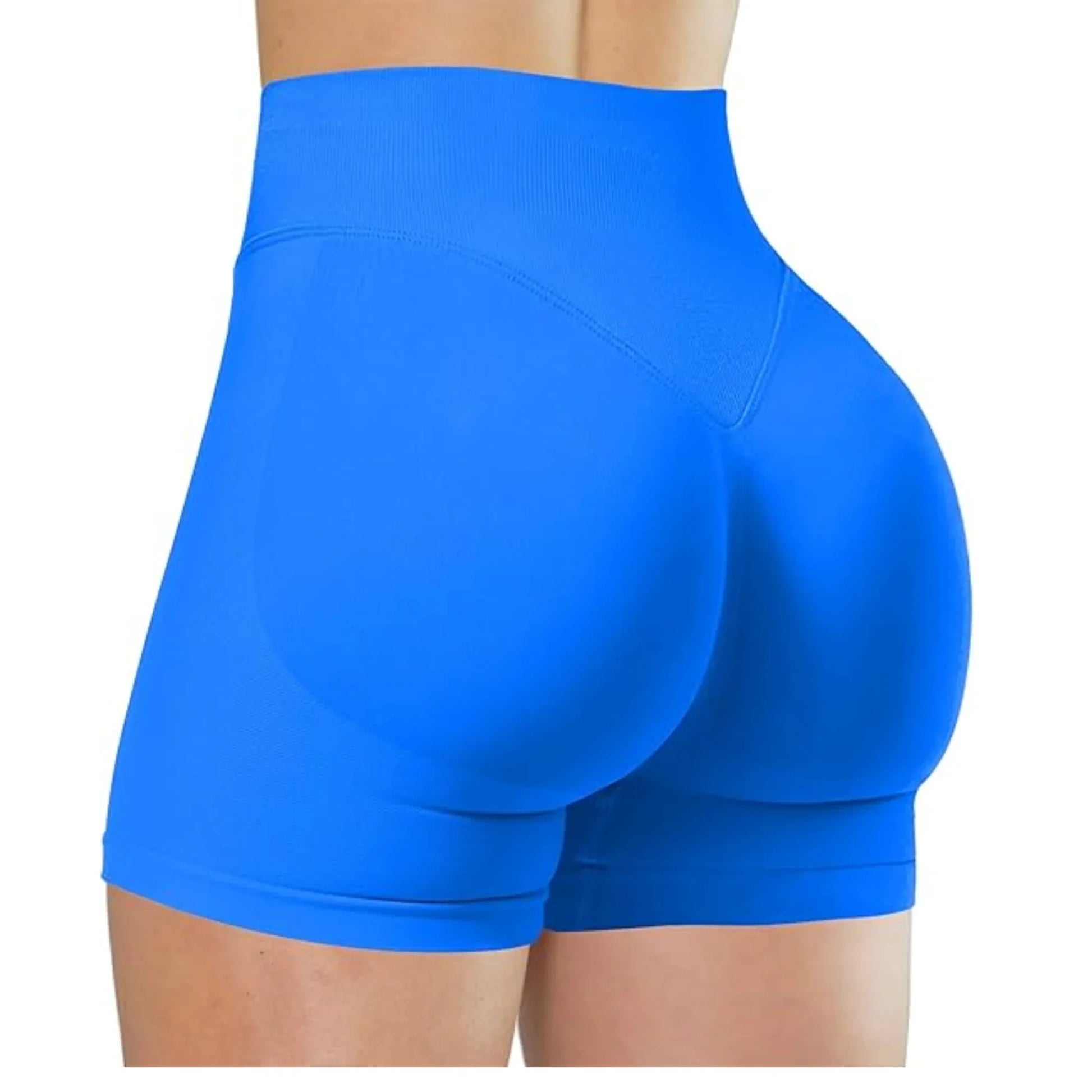 Short Taille Haute en Élasthanne-Nylon pour Yoga et Fitness