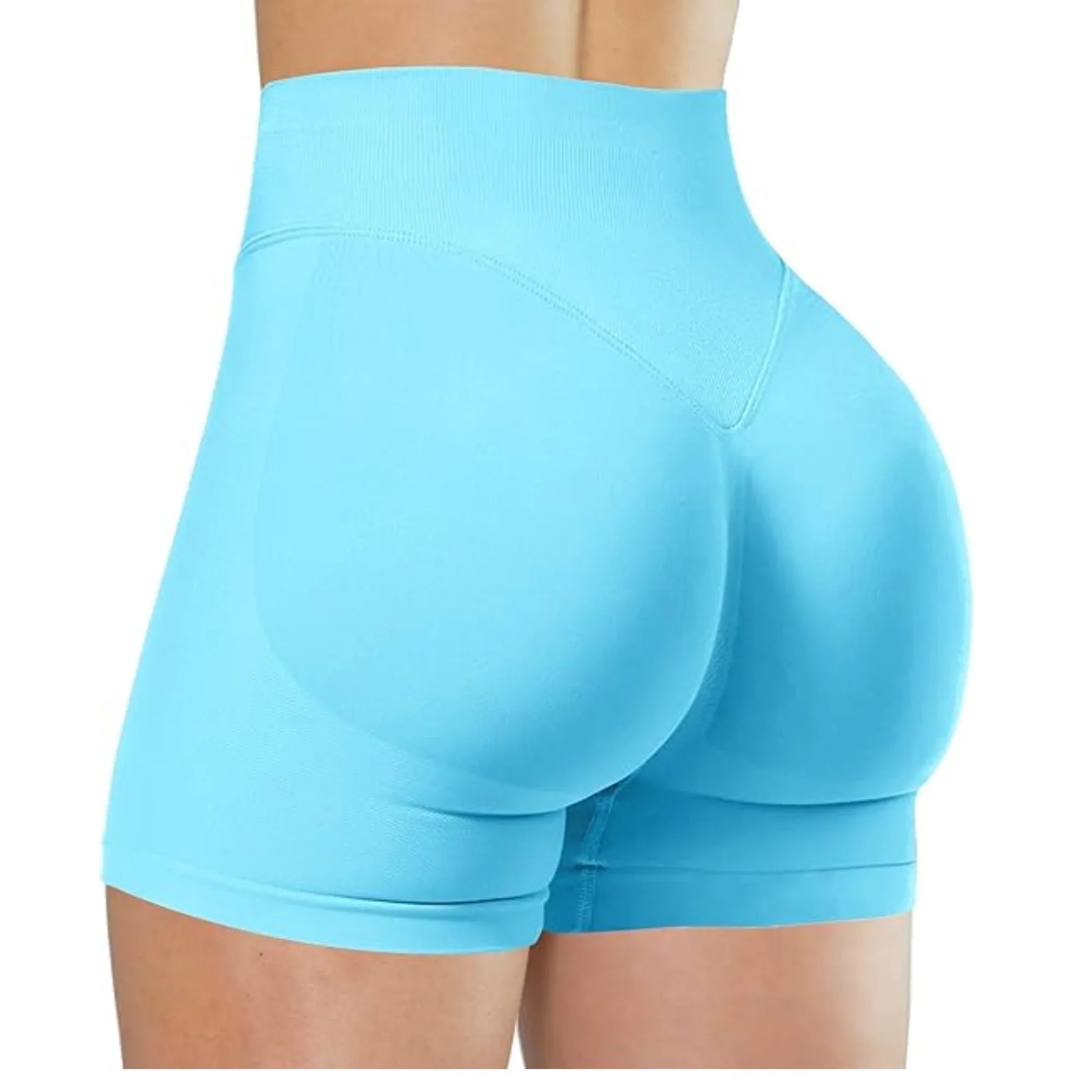 Short Taille Haute en Élasthanne-Nylon pour Yoga et Fitness