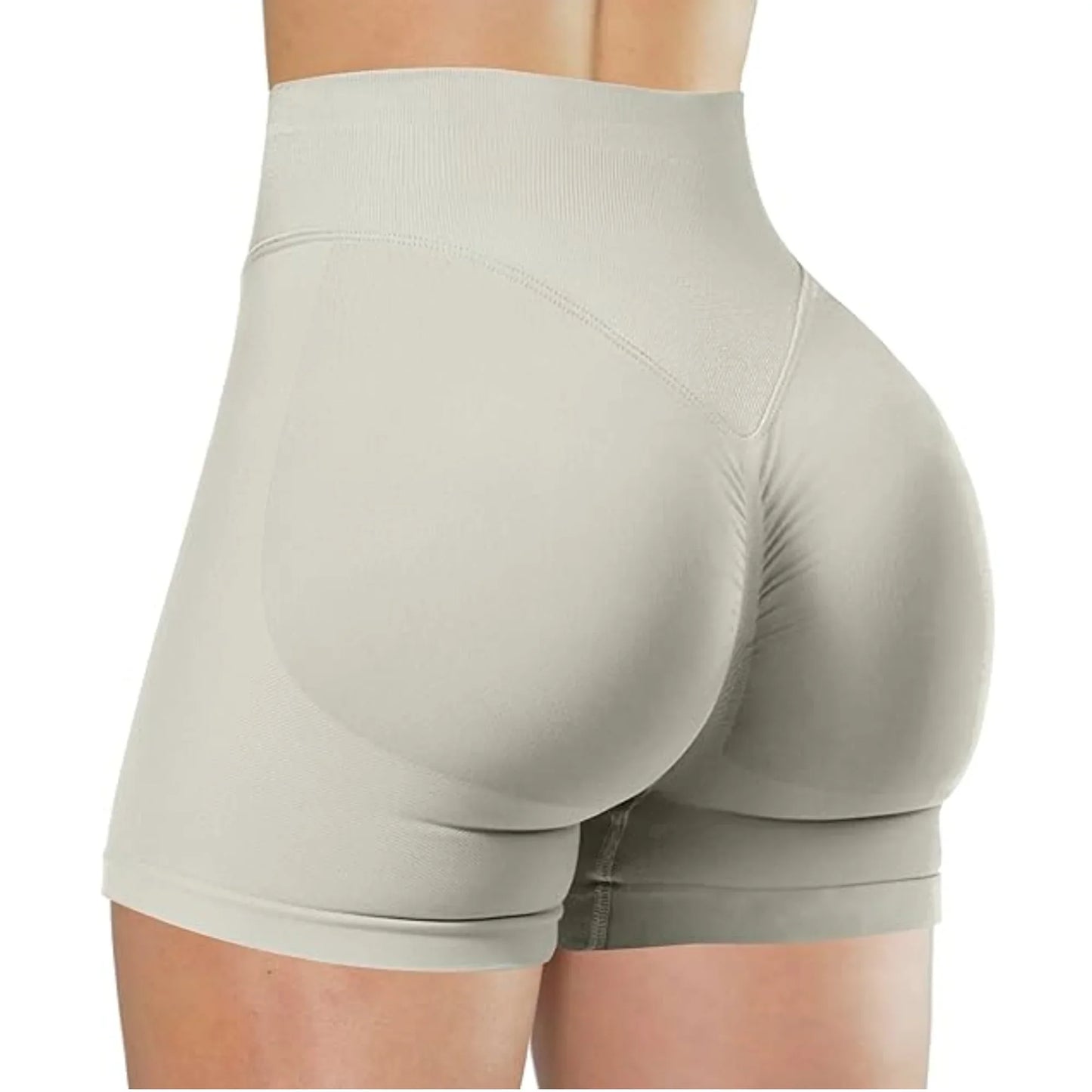 Short Taille Haute en Élasthanne-Nylon pour Yoga et Fitness