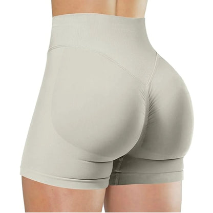 Short Taille Haute en Élasthanne-Nylon pour Yoga et Fitness