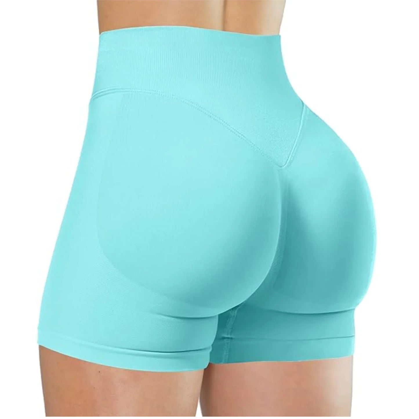 Short Taille Haute en Élasthanne-Nylon pour Yoga et Fitness
