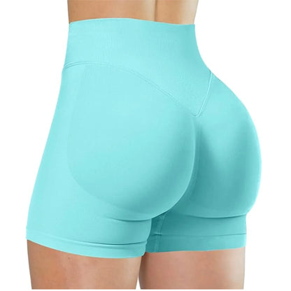 Short Taille Haute en Élasthanne-Nylon pour Yoga et Fitness