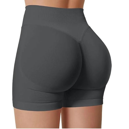 Short Taille Haute en Élasthanne-Nylon pour Yoga et Fitness