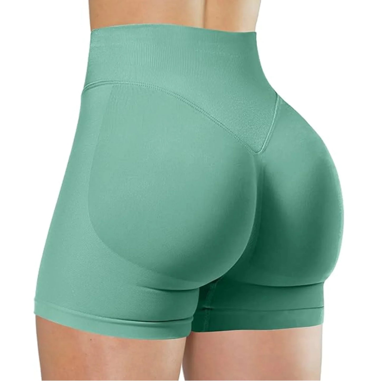 Short Taille Haute en Élasthanne-Nylon pour Yoga et Fitness