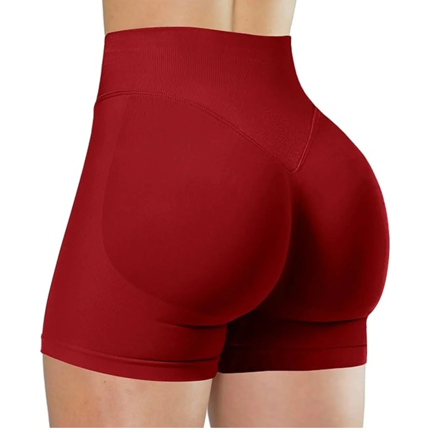 Short Taille Haute en Élasthanne-Nylon pour Yoga et Fitness