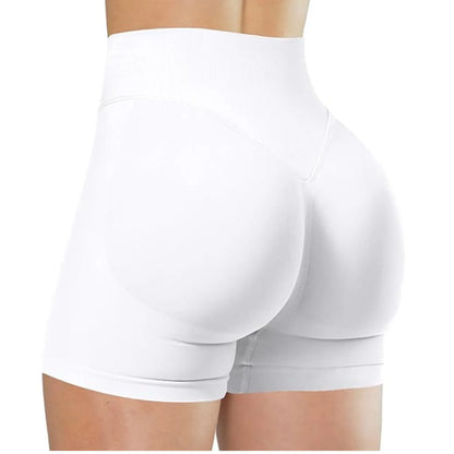 Short Taille Haute en Élasthanne-Nylon pour Yoga et Fitness