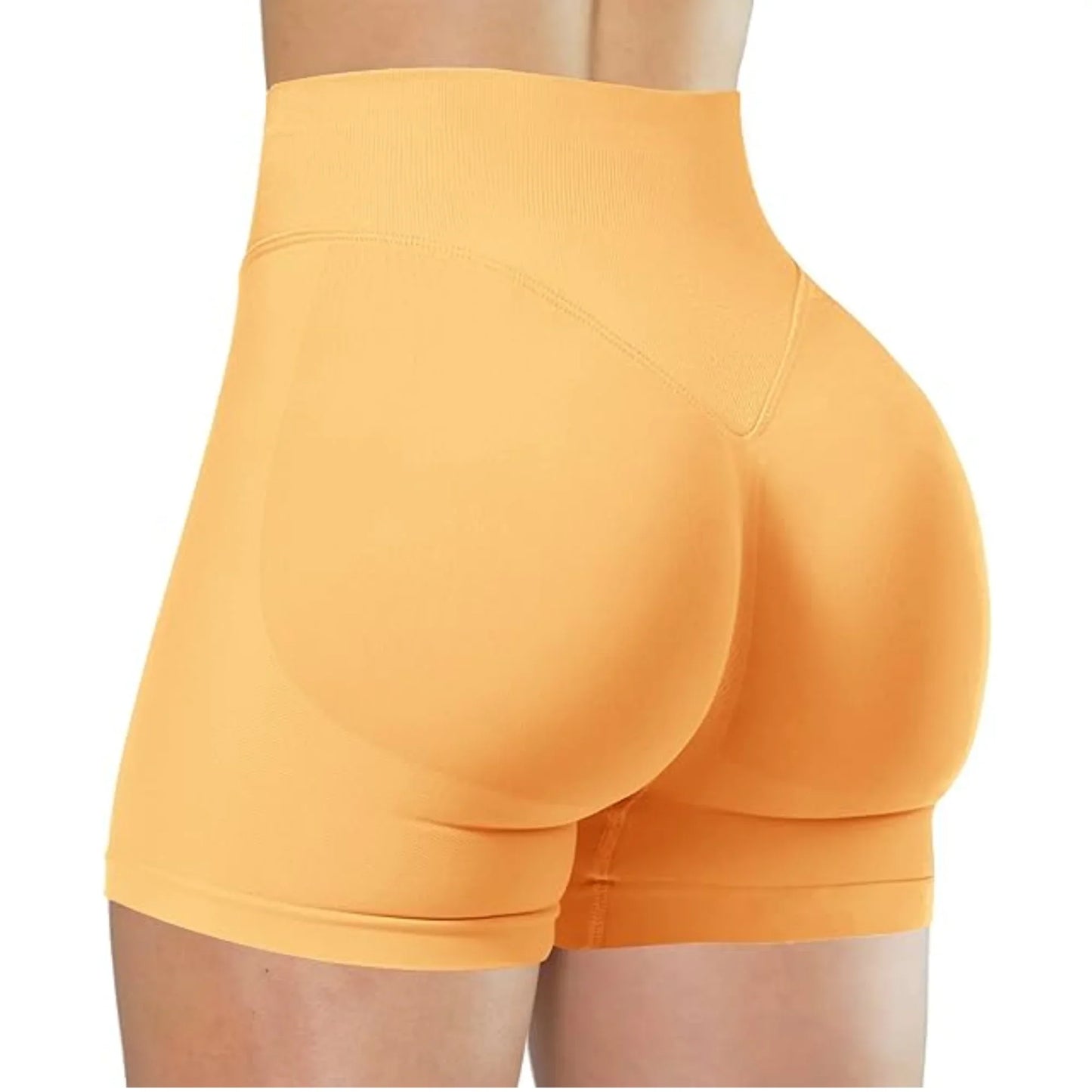 Short Taille Haute en Élasthanne-Nylon pour Yoga et Fitness