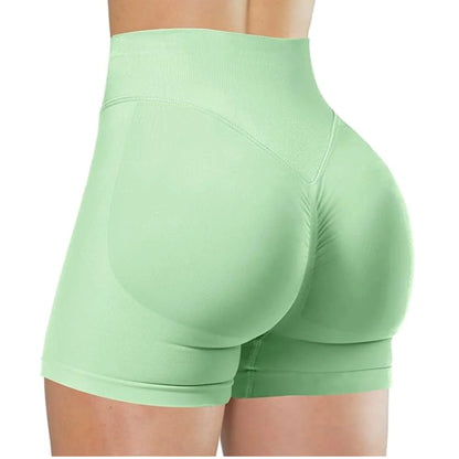 Short Taille Haute en Élasthanne-Nylon pour Yoga et Fitness