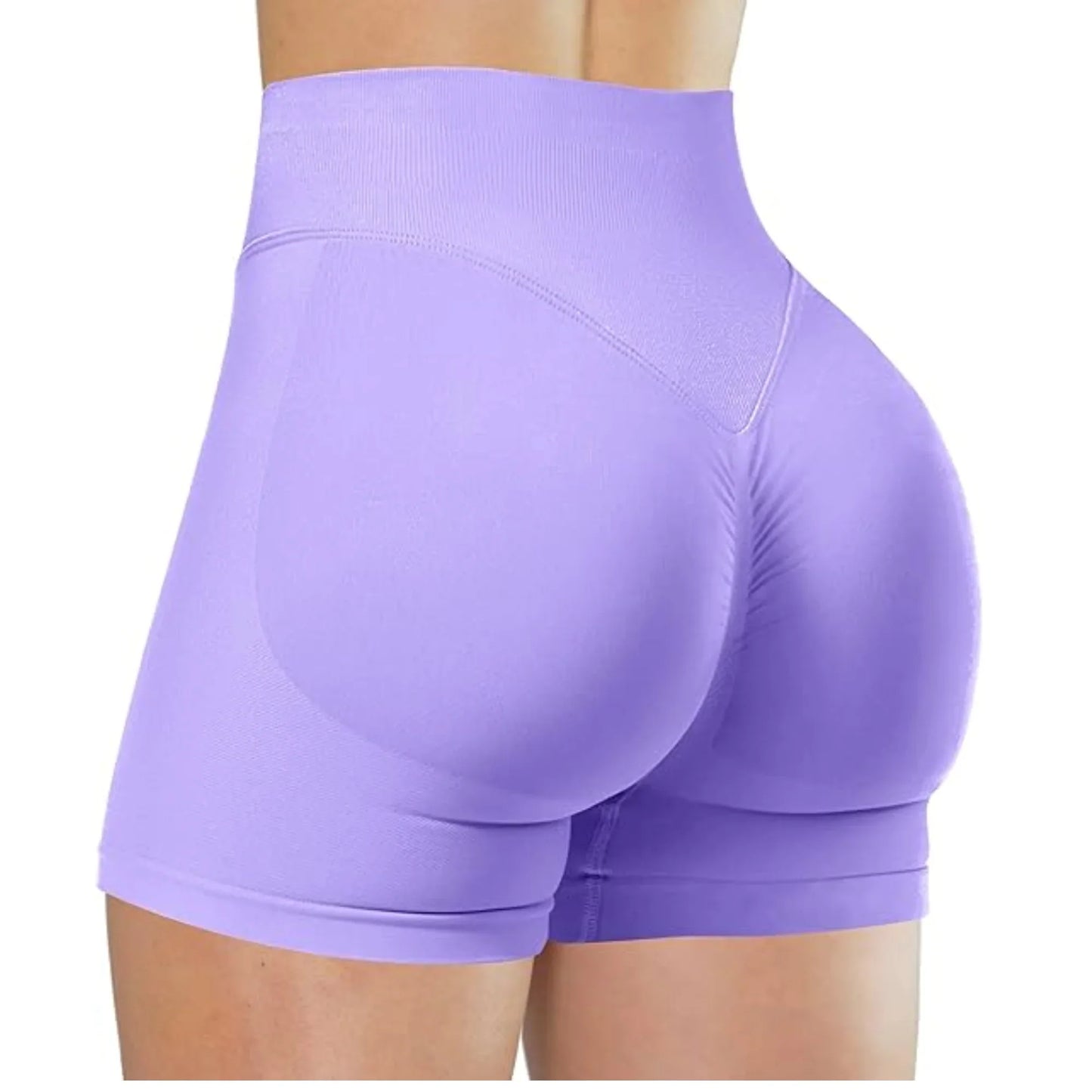 Short Taille Haute en Élasthanne-Nylon pour Yoga et Fitness
