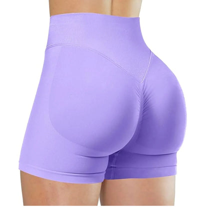 Short Taille Haute en Élasthanne-Nylon pour Yoga et Fitness