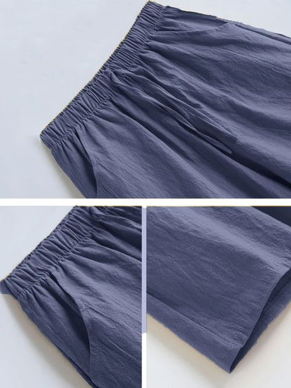 Shorts Taille Haute en Polyester Décontracté pour Femme