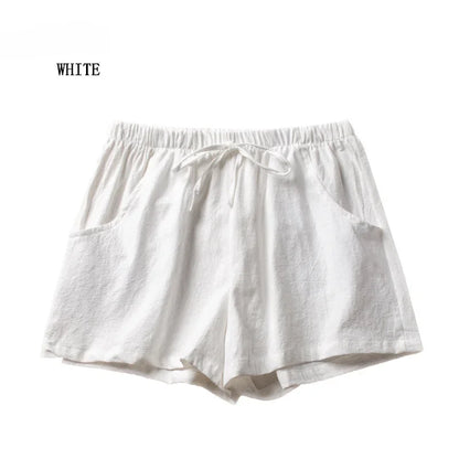 Shorts Taille Haute en Polyester Décontracté pour Femme