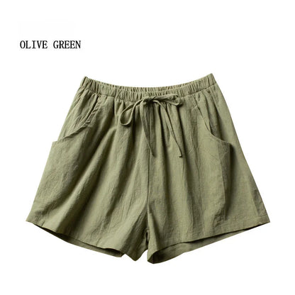 Shorts Taille Haute en Polyester Décontracté pour Femme