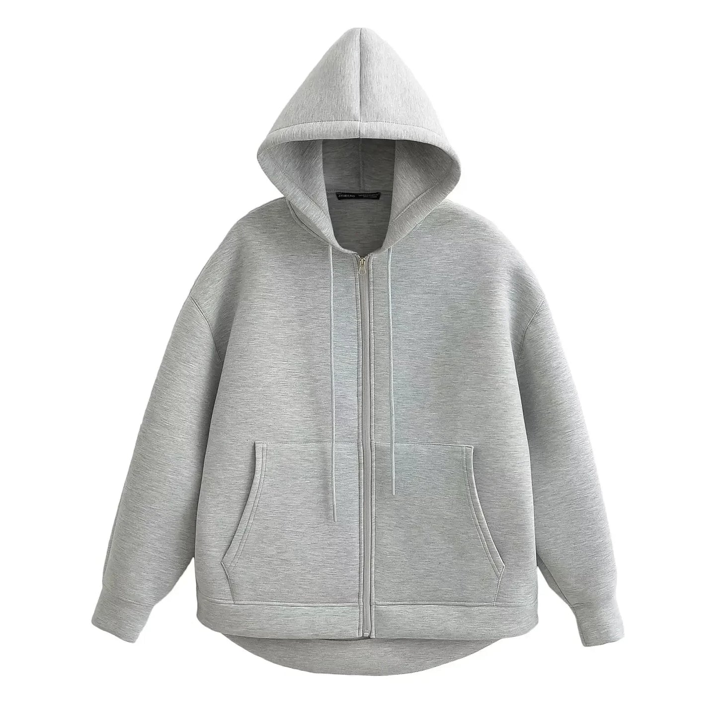 Veste à Capuche Zippée Femme Coupe Ample Polyester Streetwear