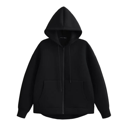 Veste à Capuche Zippée Femme Coupe Ample Polyester Streetwear