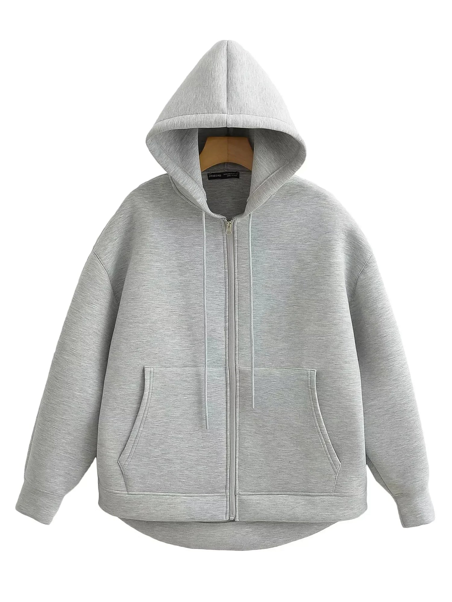 Veste à Capuche Zippée Femme Coupe Ample Polyester Streetwear